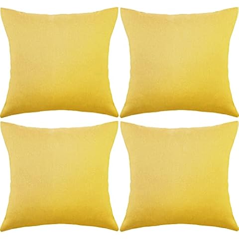 4 Pack Golden Yellow Waterproof Pillow Covers Cover