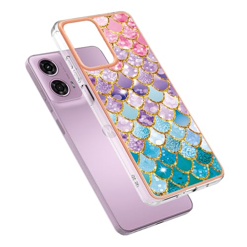 SEAHAI Cover per Motorola Moto G53 5G, Custodia Protettiva Ultra Sottile ed Elegante in Silicone TPU Flessibile, Glitter Modelli Colorful Cover Antiurto Case - Farfalla Sogno