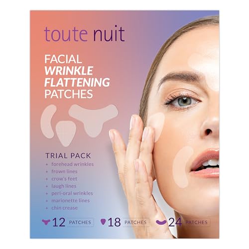 Toute Nuit Wrinkle Patches – Trial Pack – Face Tape for Forehead, Eyes & Mouth – Hypoallergenic Anti Wrinkle Patches – 54 Count, Made in USA