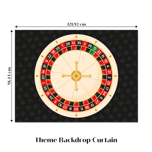 Image of Just Party Casino Theme Party Decoration - 100 pcs Happy Birthday Decoration Kit for Adults | Vegas Theme Birthday Decoration Items for Boys & Girls|Includes Balloons, Backdrop Curtain, Props, Banners