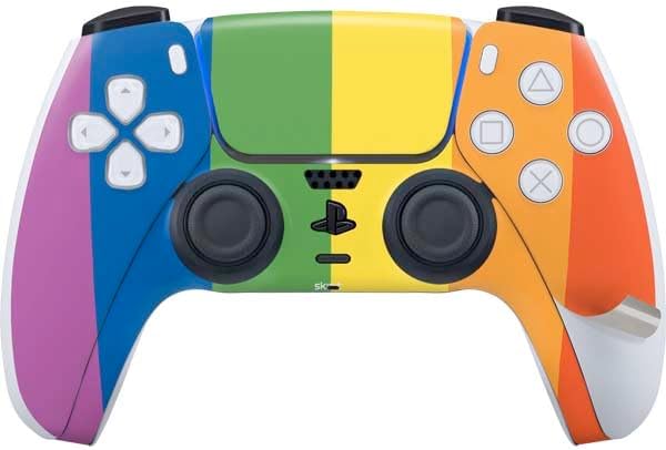 Skinit Decal Gaming Skin Compatible with PS5 Pro Bundle - Vertical Rainbow Flag Design