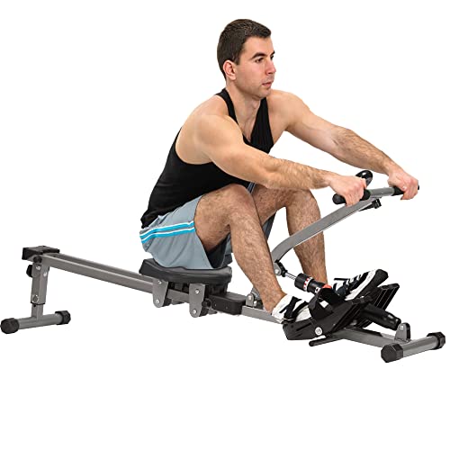 Koreyosh Hydraulic Rowing Machine For Home Use, Full Body Training Equipment With 12 Levels Adjustable Resistance, Foldable For Home Workout & Fitness, 260 Lbs Weight Capacity #TOP15