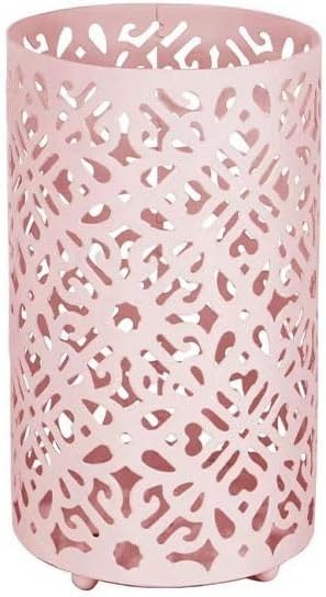 Utensil Holde Modern Baroque Style Utensil Holder, Kitchen Silverware Holder Organizer for Counter, Hollowed Out Metal Utensil Crock Caddy Cutlery Drain Rack Utensil Crocks(Pink)