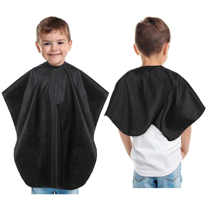 OSEN Polyester Professional Barber Apron Saloon Hair Cutting Cape Hair Cut Cape for Kids, Size: 47 X 31 Inches, Black, Pack of 1-image-8