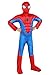Marvel Spider-Man Official Youth Halloween Costume - Premium Quality Padded Jumpsuit with Pull On Fabric Mask (S) Red
