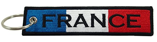 Luso France Flag Key Chain, 100% Embroidered