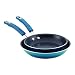 Rachael Ray Classic Brights Hard Enamel Aluminum Nonstick Twin Pack Skillet Set, Marine Blue 9.25-Inch & 11-Inch, 2 Piece - 17642