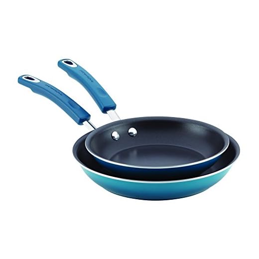 Rachael Ray Brights Nonstick Frying Pan Set / Fry Pan Set / Skillet Set - 9.25 and 11 inch, Blue