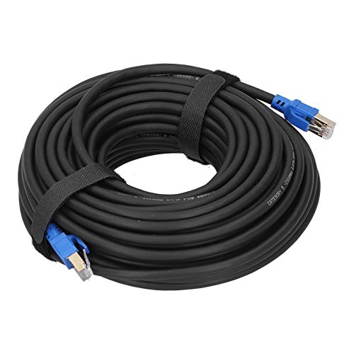 Cable Ethernet Cat8 Cables LAN RJ45 Chapados en Oro de Alta Velocidad para Adaptadores de Redes, Ethernet Cat8 de 40 Gbps 2000 Mhz para Hogar/oficina Inteligente (20 m / 65,6 pies)