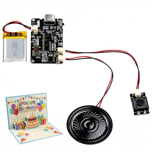 Módulo De Sonido Grabable Mp3 Módulo De Grabación De Sonido Programable Con Memoria 8mb Control Por Botón Altavoz Integrado Y Conexión Usb-C Para Proyectos Diy Cajas De Música Y Tarjetas Musicales