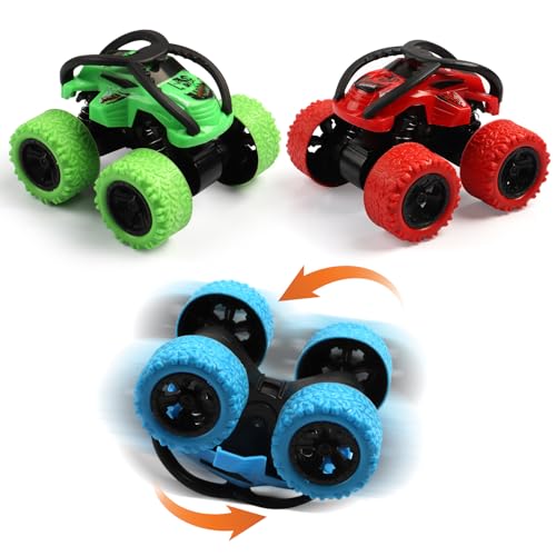 3 Stück Autos Kinder Ab 3 Jahre, Rückziehauto 360-Grad-Drehungen,...