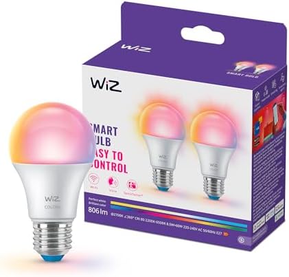 WiZ Smart LED A60 Bulb, Full Color and Tunable White, E27…