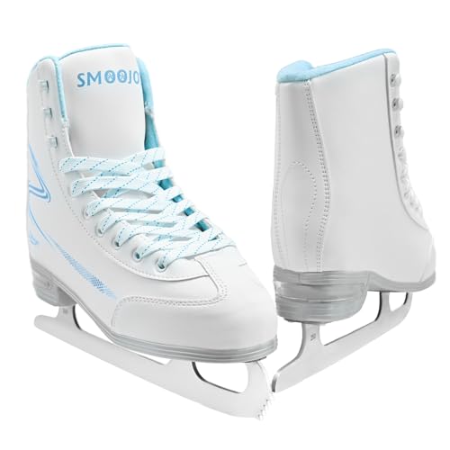 SMOOJOY Womens Ice Skates, Figure Skates with Air Cushion, Recreational Soft Beginner Figure Ice Skates for Youth Girls Boys