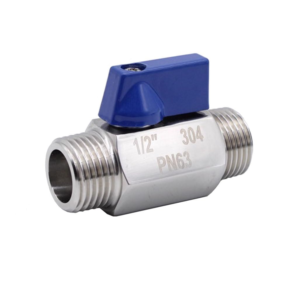 OAMSCEYKW ball valve 1PCS Stainless Steel Mini Ball Valve 1/8" 1/4" 3/8" 1/2" 3/4" 1" Female Male Thread SS304 Ball Valve For Brewer Hardware(Male to Male 1/2)
