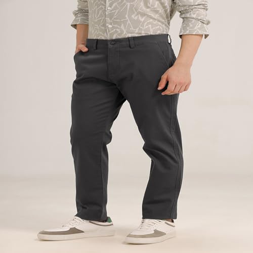 Image of BASICS Premium Cotton Stretch Formal Trousers for Men | Office Pants