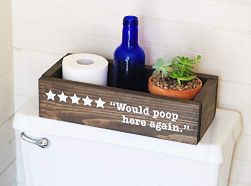 Would Poop Here Again -5 Stars Toilet Paper Holder - Bath Room Decor
