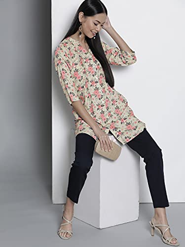 Image of One femme Women's Pleated Printed Tunic Shirt
