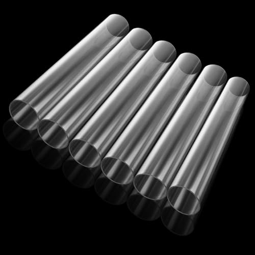 Image of LANIAKEA 6PCS Clear Polycarbonate Tube, 2 inch (50mm) Diameter Round DIY Plastic Tubing, 12 inch(305mm) Length Rigid Storage Tube,5 /64 inch (2mm) Wall