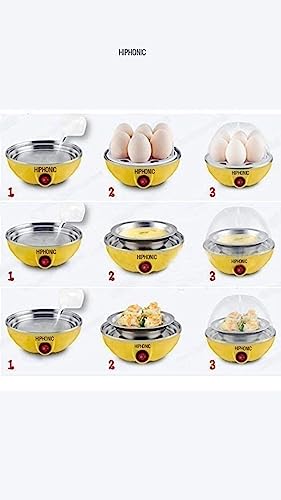 Image of HIPHONIC Egg Boiler Electric Automatic Off 7 Egg Poacher For Steaming, Cooking Also Boiling And Frying.. (Multi Colour, 400 Watts) (SINGLE LAYER)
