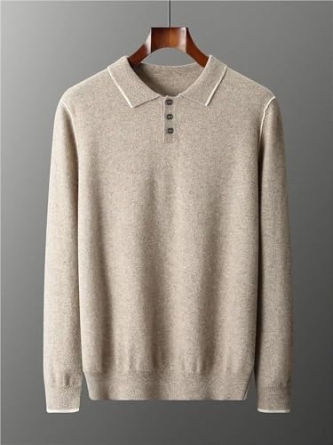 Men's Cashmere Polo Sweater Long Sleeve Pullover Fall Winter Casual Comfortable Warm Versatile Office Wear Knitwear Top4