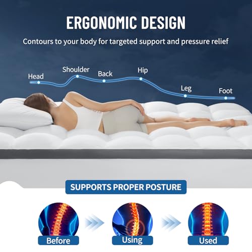 Mattress Topper Queen for Back Pain Relief (60"x80") $23.99 AC - image 4