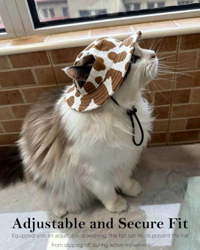 2 Pack Pet Bucket Hat with Ear Holes, Adjustable Nylon Dog Sun Hat,Large - 4