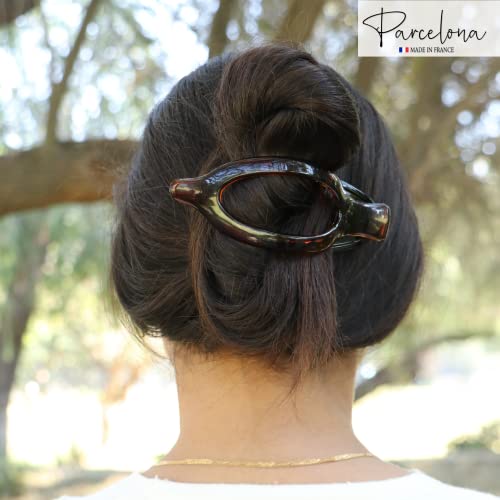 Parcelona French 2-Piece Oversized Claw Clip Set — Tortoiseshell & Black — view 5