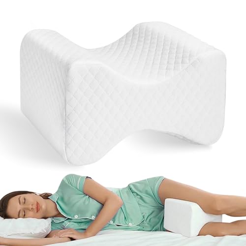 Ortoprix Almohada Ergonómica para Rodillas - Cojín Viscoelástico Transpirable para Dormir de Lado, Alivio de Ciática y Dolor Lumbar, Espuma de Memoria Lavable - Fabricado en España