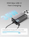 SHARGE ICEMAG 3 MagSafe Power Bank, Qi2 25W Magnetic Portable Charger 10000mAh 35W USB C Fast Charging, with Active Cooling& Built-in Cable, Transparent RGB Design for iPhone 17/16/15 Series