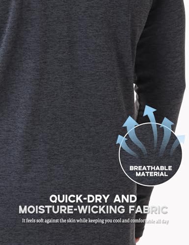 Image of Mens Long Sleeve Athletic Hoodie Sun Protection Gym Workout Shirt for Hiking Running Fishing