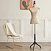 DRDINGRUI Standing Female Mannequin Body, Height Adjustable from 52'' to 67'', Pinnable Dress Form with Tripod Base for Dress Jewelry Display