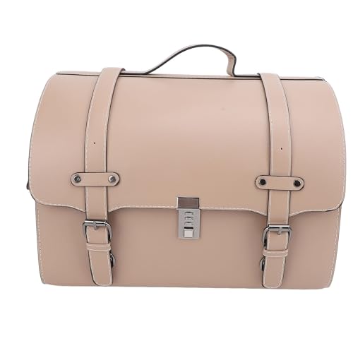 Sac de bagages de moto en cuir PU café de 29.5 litres robuste