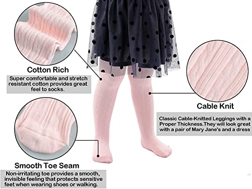 Image of SYGA Baby Tights For Girls Soft Cotton Infant Leggings Toddler Solid Knit Socks Newborn Warm Crochet Pants Stockings - Purple