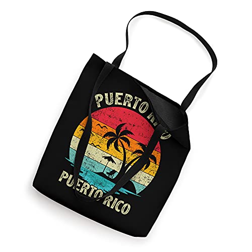 Bolso tote vintage retro para vacaciones familiares con diseño de San Juan, Puerto Rico y playa miniatura 2