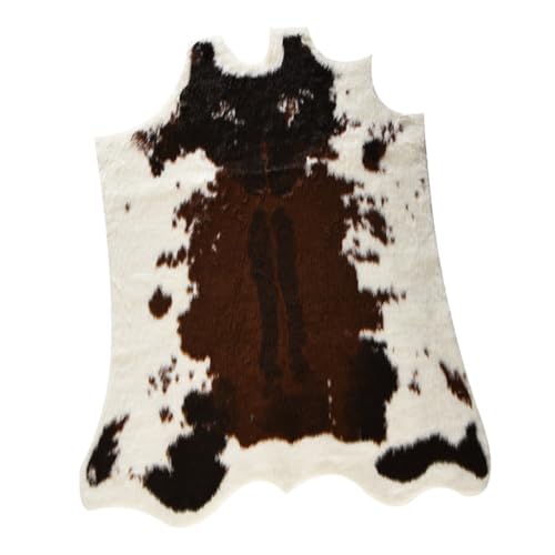 Alfombra de vaca imitación negra irregular VALICLUD para decorar el salón 2