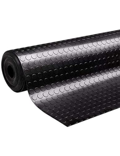 Jardin202 - Estera Antideslizante Suelo De Caucho Goma 3mm 1 Metro De Ancho Suelo Circulos 2x 1 M Punto Redondo