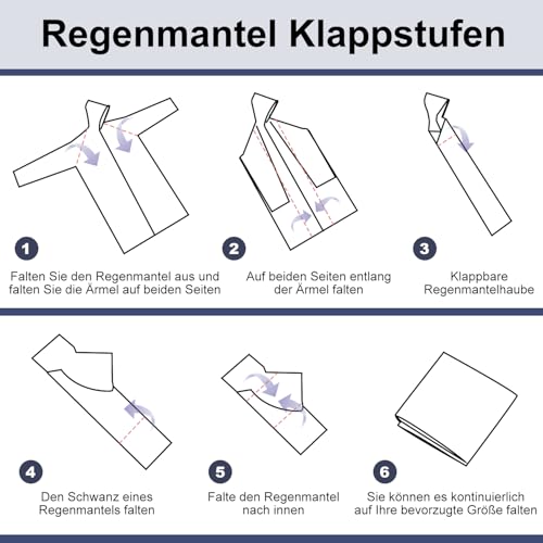 2 Stück Regenponcho Damen Herren,Wasserdicht Transparent Regenjacke Regencape mit Tunnelzug Kapuze Eva Travel Faltbar Regen Poncho Regenmantel für Wandern Radfahren Camping Festival und Reisen