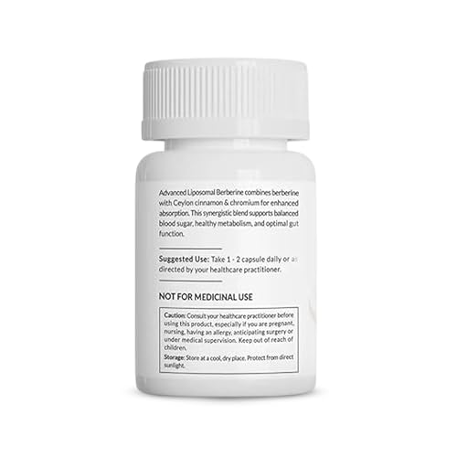 Image of Liposomal Berberine Complex with Cinnamon & Chromium - Advanced Liposomal Formula for Metabolic Wellness, Glucose Balance & Daily Energy Support - 30 Veg Capsules
