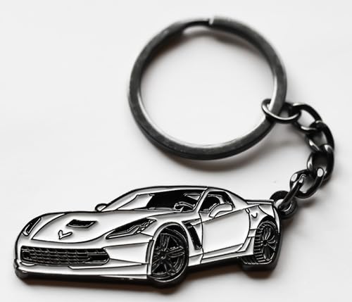 Image of C7 Corvette, Sweet Corvette key chain, C7 Vette accessories, Vette keychain, Metal Material, Corvette gifts