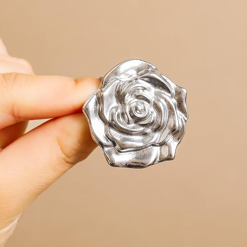 Image of Gold Flower Brooches for Women Enamel Rose Lapel Pins for Men Suit Backpacks Blazer Dress Jacket Badge Wedding Party Accessories Gift