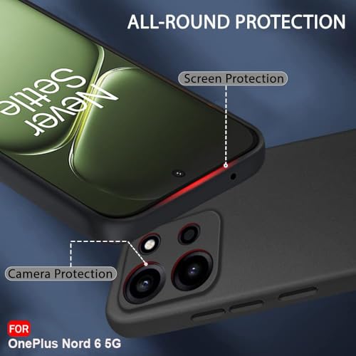 Image of TheGiftKart Sleek Back Cover Case for OnePlus Nord 6 5G | Slim Fit Protective Design | Ultra Matte Finish | Camera Protection Bump | Soft Silicon Back Cover Case for OnePlus Nord 6 (Silicone, Black)