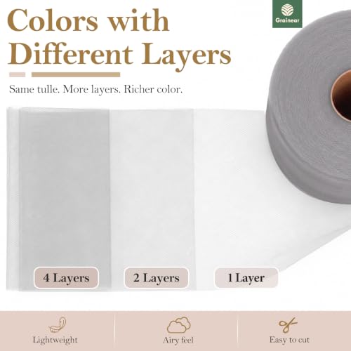 Image of Gray Tulle Fabric Roll 6 Inch x 100 Yards Tulle Ribbon