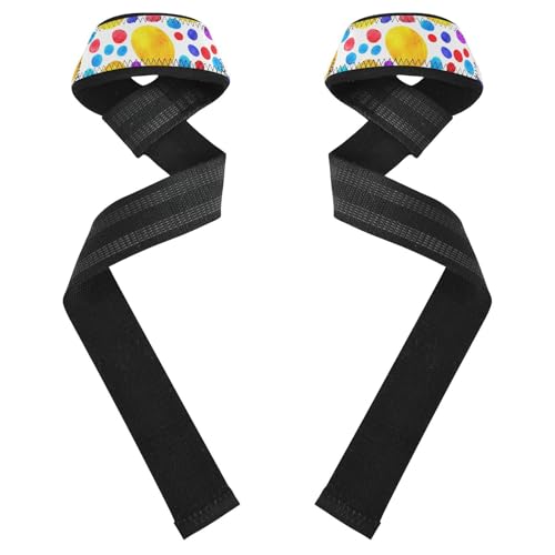 STAYTOP Color Circular Wave Point Wrist Straps for Weightlifting,Lifting Straps with Neoprene Cushioned Wrist Padded and Anti-Skid Silicone for Strength Training,Bodybuilding,Deadlifting