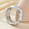 YMBYCM Chunky Bangle Bracelets for Women Trendy Wide Chunky Cuff Bracelets Wrap Bracelet (Silver-2) #3