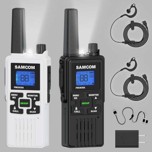 Image of SAMCOM FRS FWCN30A Two Way Radios Bulk,NOAA Weather Call Tone for Family | 2-Watt License-free 22 channels 1250mAh battery Rechargeable UHF Lightweight Walkie Talkies for Adults Restaurant Warehouse