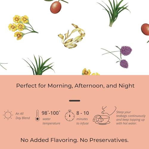 Tily Tea Radiant Glow Herbal Tea - Natural Caffeine-Free Herbal Tea - 10 Plastic-Free Teabags