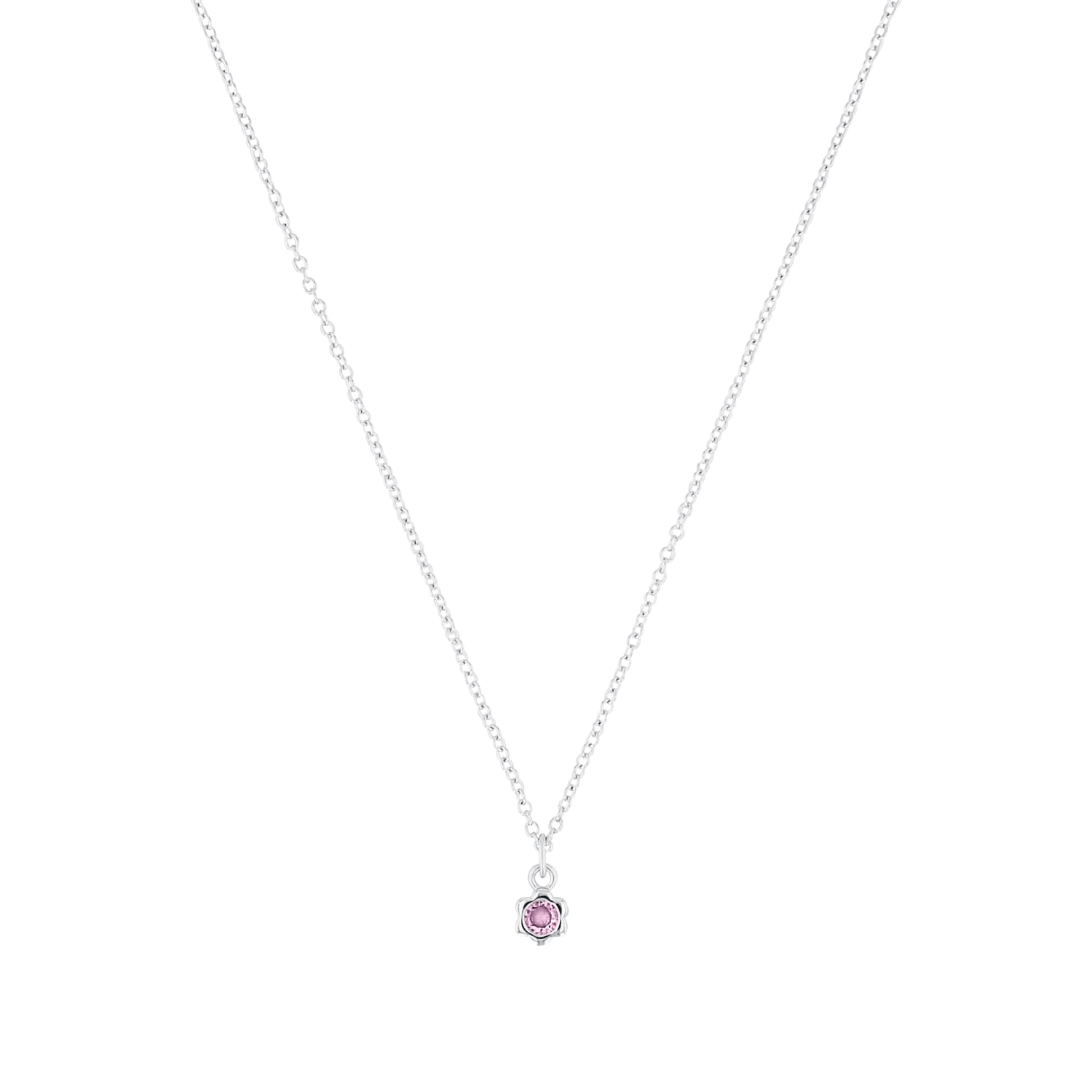 Prinzessin Lillifee Kette mit Anhänger 925 Sterling Silber Mädchen Kinder Halsschmuck, mit Zirkonia synth., 35+3 cm, Silber, Januar, Kommt in Schmuck Geschenk Box, 2038718