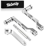 TIKGETUP 3Pcs Shifter Lever Shaft + Shift Rod Lever + Heel Toe Gear Shifter Lever Kit for Harley Touring 1984-2016 Street Road Electra Glide Road King Ultra Limited,Chrome