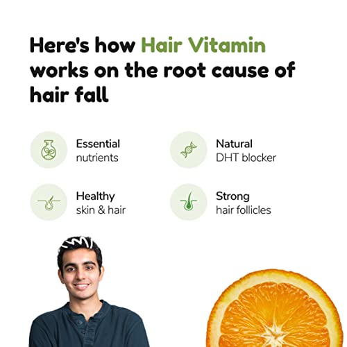 Traya-Hair-Vitamins-Capsules-Natural-DHT-Blocker-Biotin-Capsules-for-Hair-GrowthHair-Fall-Control-Contains-Biotin-Vitamin-A-C-D-E-B9-B12-IronOmega-3-Bhingraj-30-Multivitamins-for-Hair
