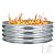 Greesum 36 Inch Diameter Camp Fire Pit Ring/Fire Ring, Outdoor Round Galvanized Firepit for Bonfire Parties and Campfires in Gardens, Courtyards, Beaches, Grass, Silver (3x3x1 FT)